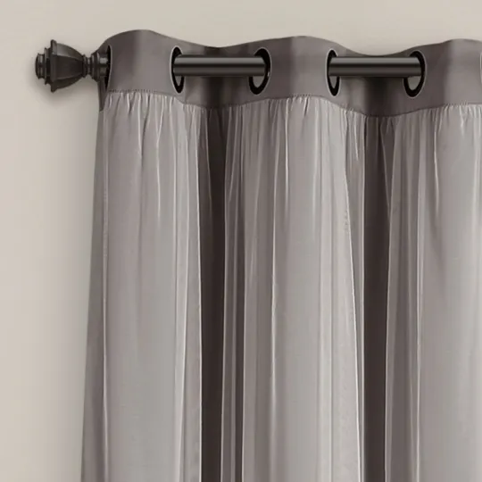 Kirkland's Home Curtain Panel Set With Overlay, 84 In.- Curtains & Drapes