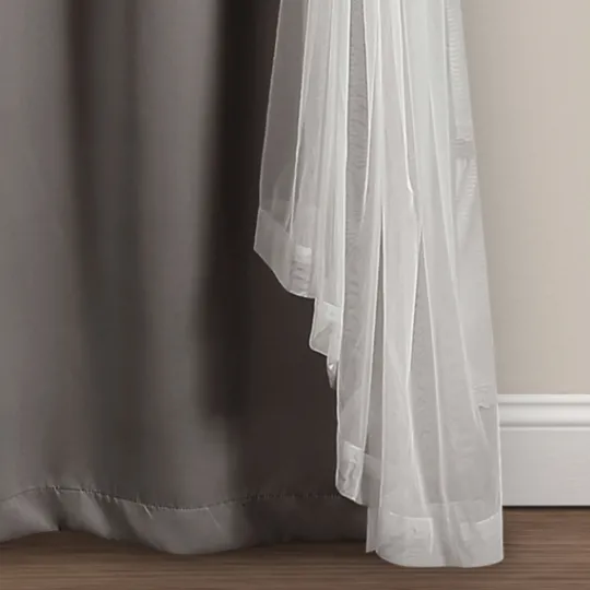 Kirkland's Home Curtain Panel Set With Overlay, 84 In.- Curtains & Drapes
