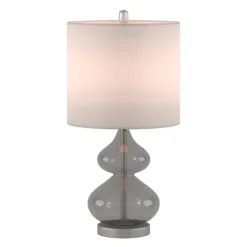 Kirkland's Home Curved Gray Glass Table Lamps, Set Of 2- Table Lamps