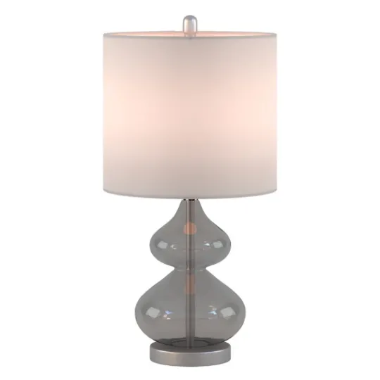 Kirkland's Home Curved Gray Glass Table Lamps, Set Of 2- Table Lamps