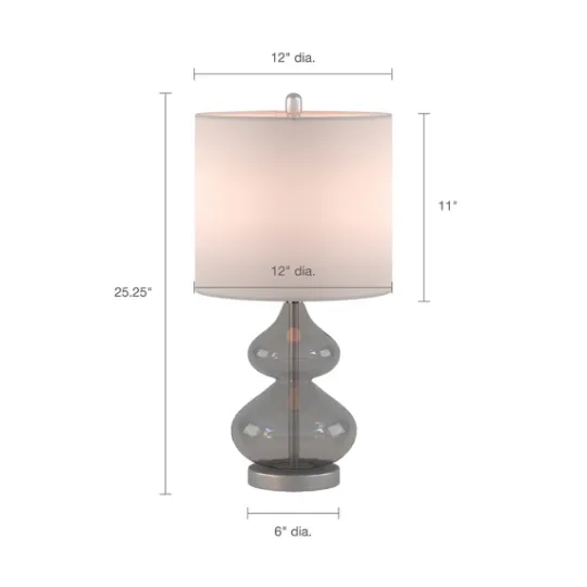Kirkland's Home Curved Gray Glass Table Lamps, Set Of 2- Table Lamps