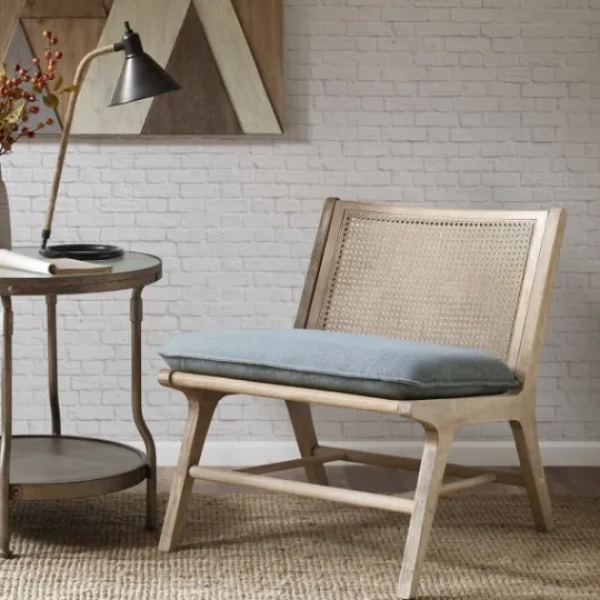 Kirkland's Home Cushion Ash Cane Back Accent Chair- Accent Chairs
