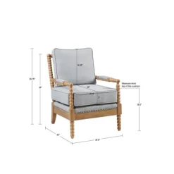 Kirkland's Home Cushion Beaded Wood Frame Accent Chair- Accent Chairs
