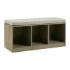 Kirkland's Home Cushioned Open Cubby Storage Bench- Benches & Ottomans