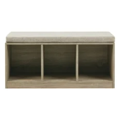 Kirkland's Home Cushioned Open Cubby Storage Bench- Benches & Ottomans
