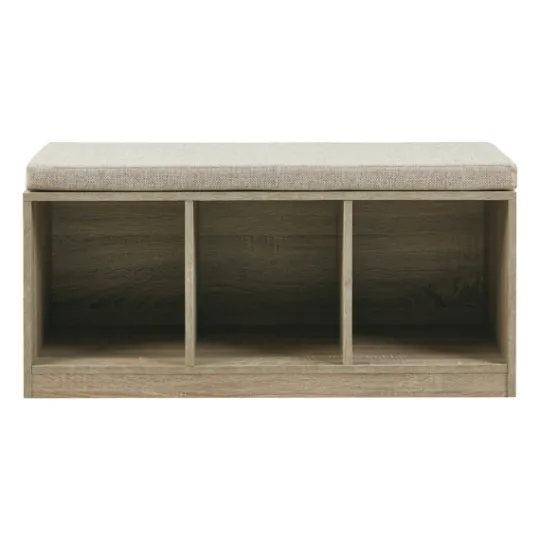 Kirkland's Home Cushioned Open Cubby Storage Bench- Benches & Ottomans