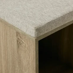 Kirkland's Home Cushioned Open Cubby Storage Bench- Benches & Ottomans