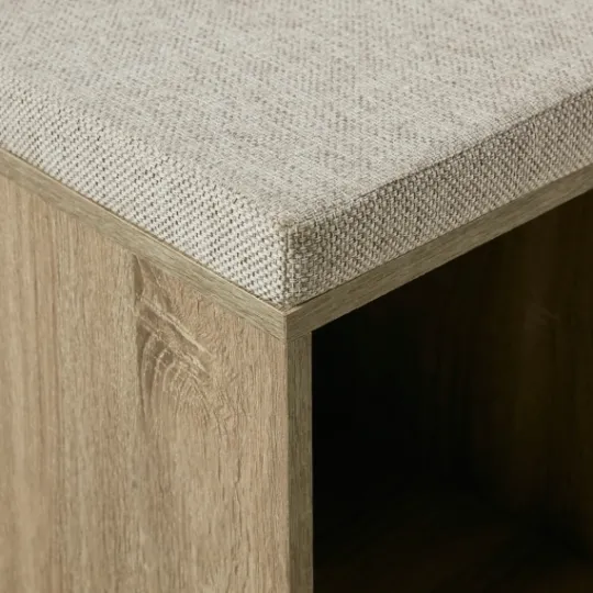 Kirkland's Home Cushioned Open Cubby Storage Bench- Benches & Ottomans
