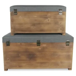 Kirkland's Home Cushioned Storage Benches, Set Of 2- Benches & Ottomans