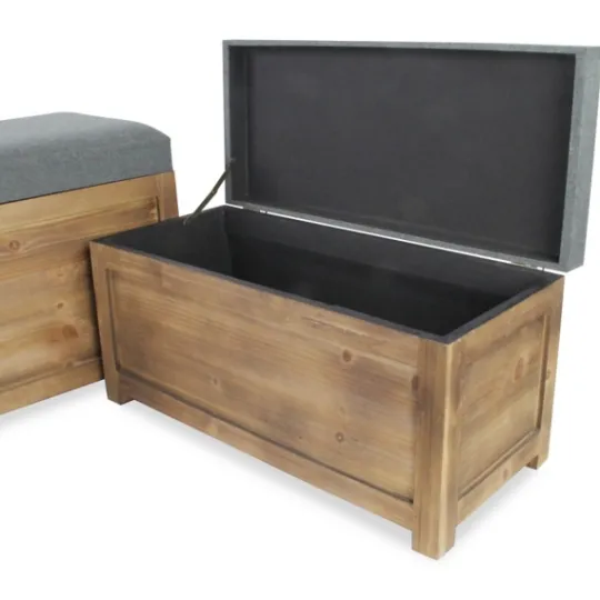 Kirkland's Home Cushioned Storage Benches, Set Of 2- Benches & Ottomans
