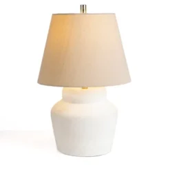 Kirkland's Home Cyra Cream Resin Table Lamp- Table Lamps