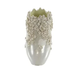 Kirkland's Home 3D Floral Cream Ceramic Vase- Vases