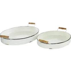 Kirkland's Home Daisy Farmhouse 2-Pc. Decorative Tray Set- Decorative Trays