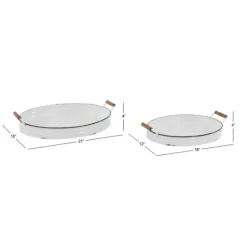 Kirkland's Home Daisy Farmhouse 2-Pc. Decorative Tray Set- Decorative Trays