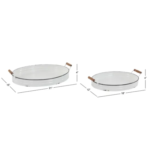Kirkland's Home Daisy Farmhouse 2-Pc. Decorative Tray Set- Decorative Trays