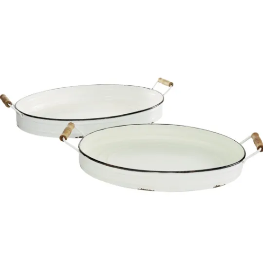 Kirkland's Home Daisy Farmhouse 2-Pc. Decorative Tray Set- Decorative Trays