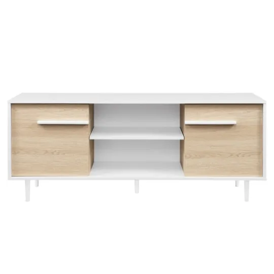 Kirkland's Home Daisy Oak Wood Open Storage Tv Stand- Tv Stands & Media Consoles
