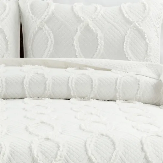 Kirkland's Home Daisy Trellis Ruffles 3-Pc. Queen Quilt Set- Quilts