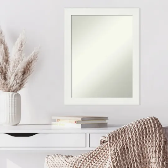 Kirkland's Home Daisy White Modern Decorative Framed Mirror- Framed Mirrors