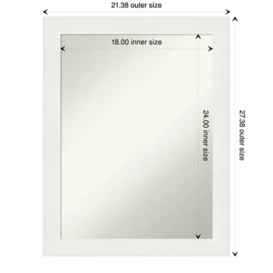 Kirkland's Home Daisy White Modern Decorative Framed Mirror- Framed Mirrors