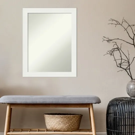 Kirkland's Home Daisy White Modern Decorative Framed Mirror- Framed Mirrors