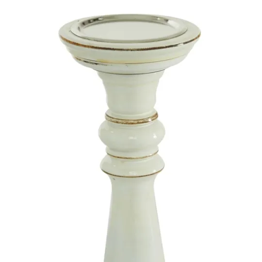 Kirkland's Home Daisy White Rustic 3-Pc. Candle Holder Set- Candle Holders