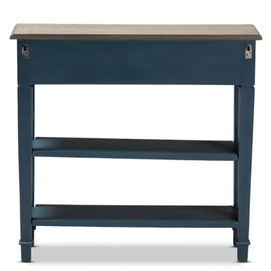 Kirkland's Home Daphne Blue Bayur Wood Two-Shelf Console Table- Console Tables