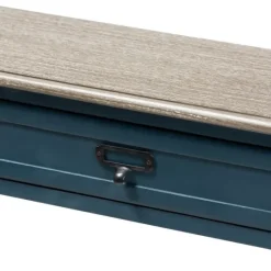 Kirkland's Home Daphne Blue Bayur Wood Two-Shelf Console Table- Console Tables