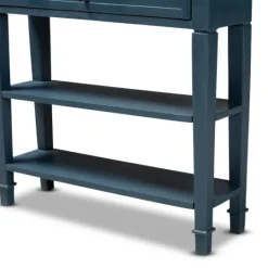 Kirkland's Home Daphne Blue Bayur Wood Two-Shelf Console Table- Console Tables