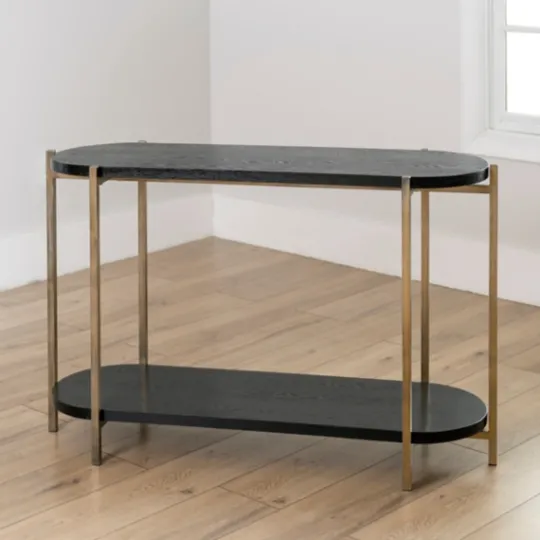 Kirkland's Home Darcy Black Oval Console Table- Entryway Furniture