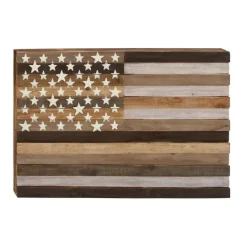 Kirkland's Home Dark American Flag Wooden Wall Sculpture- Wall Plaques