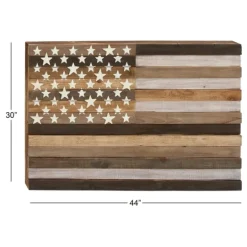 Kirkland's Home Dark American Flag Wooden Wall Sculpture- Wall Plaques