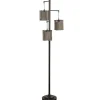 Kirkland's Home Dark Bronze And Rattan 3-Arm Floor Lamp- Floor Lamps