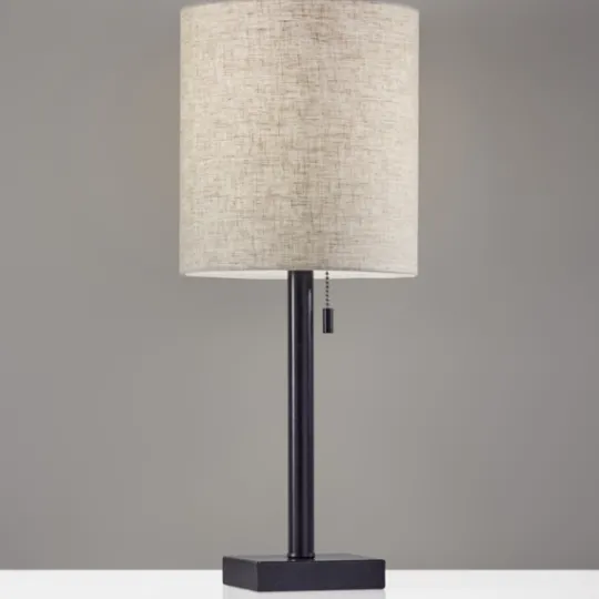 Kirkland's Home Dark Bronze Square Base Table Lamp- Table Lamps
