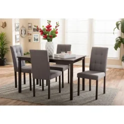Kirkland's Home Dark Brown And Gray 5-Pc. Dining Set- Dining Sets