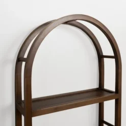 Kirkland's Home Dark Brown Wood Arched Wall Shelf- Shelves