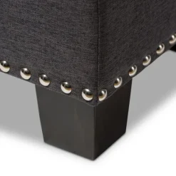 Kirkland's Home Dark Button-Tufted Upholstered Storage Bench- Entryway Furniture