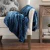 Kirkland's Home Dark Denim Heavenly Plush Bubble Throw- Blankets & Throws