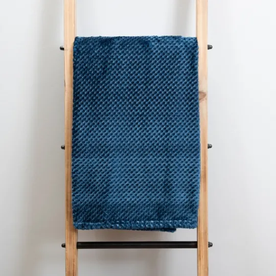 Kirkland's Home Dark Denim Heavenly Plush Bubble Throw- Blankets & Throws