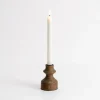 Kirkland's Home Dark Eucalyptus Wood Taper Candle Holder, 4 In.- Candle Holders