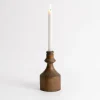 Kirkland's Home Dark Eucalyptus Wood Taper Candle Holder, 8 In.- Candle Holders