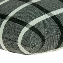Kirkland's Home Dark Gray Plaid Knitted Pillow- Pillows