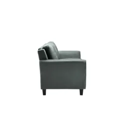 Kirkland's Home Dark Kelly Microfiber Rolled Arm Loveseat- Sofas & Loveseats