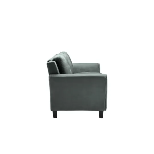Kirkland's Home Dark Kelly Microfiber Rolled Arm Loveseat- Sofas & Loveseats