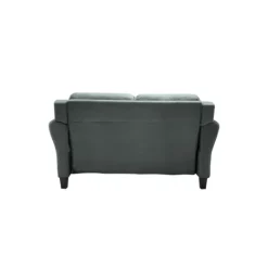 Kirkland's Home Dark Kelly Microfiber Rolled Arm Loveseat- Sofas & Loveseats