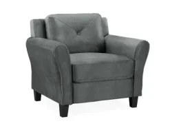 Kirkland's Home Dark Kelly Microfiber Rolled Arm Chair- Accent Chairs