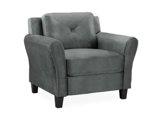 Kirkland's Home Dark Kelly Microfiber Rolled Arm Chair- Accent Chairs