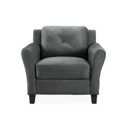 Kirkland's Home Dark Kelly Microfiber Rolled Arm Chair- Accent Chairs
