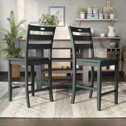 Kirkland's Home Dark Ladder Counter Stools, Set Of 2- Bar Stools & Counter Height Stools
