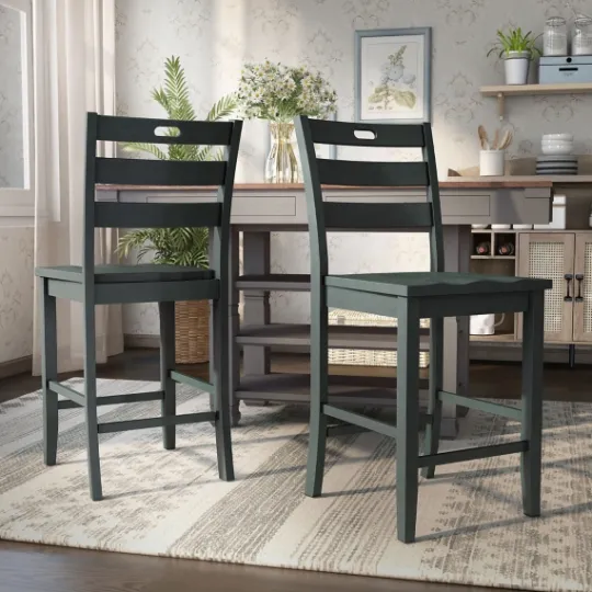 Kirkland's Home Dark Ladder Counter Stools, Set Of 2- Bar Stools & Counter Height Stools